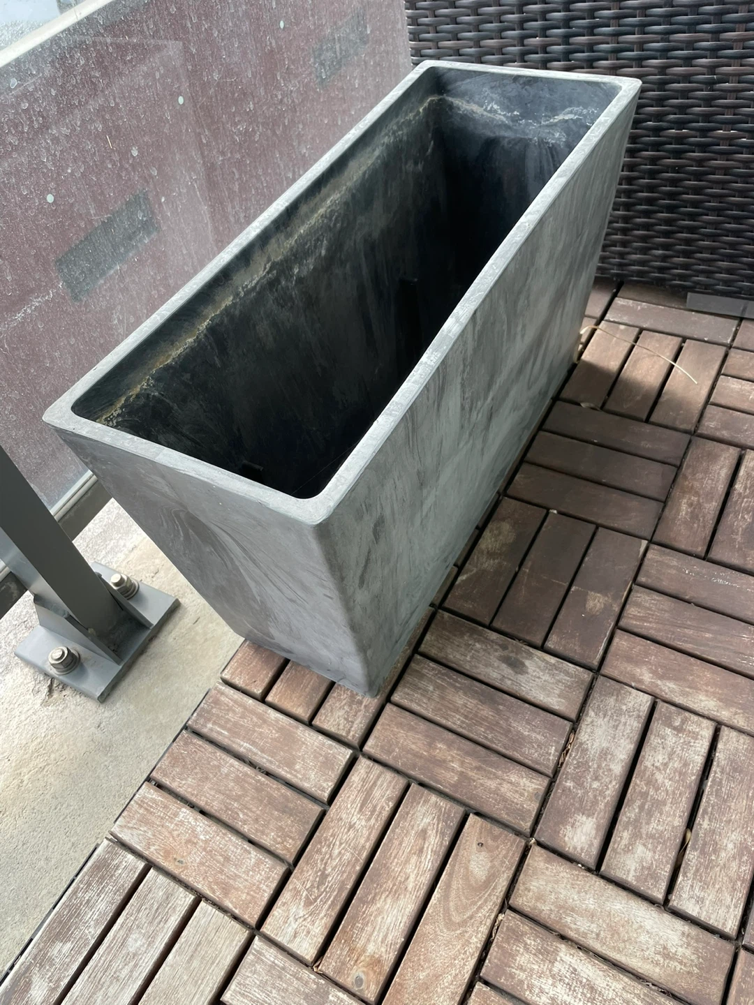 Rectangular Grey Planter Box