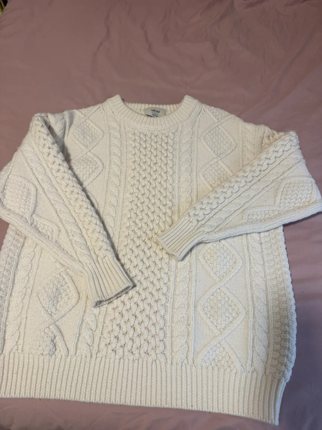 Wilfred Cream Cable Knit Sweater