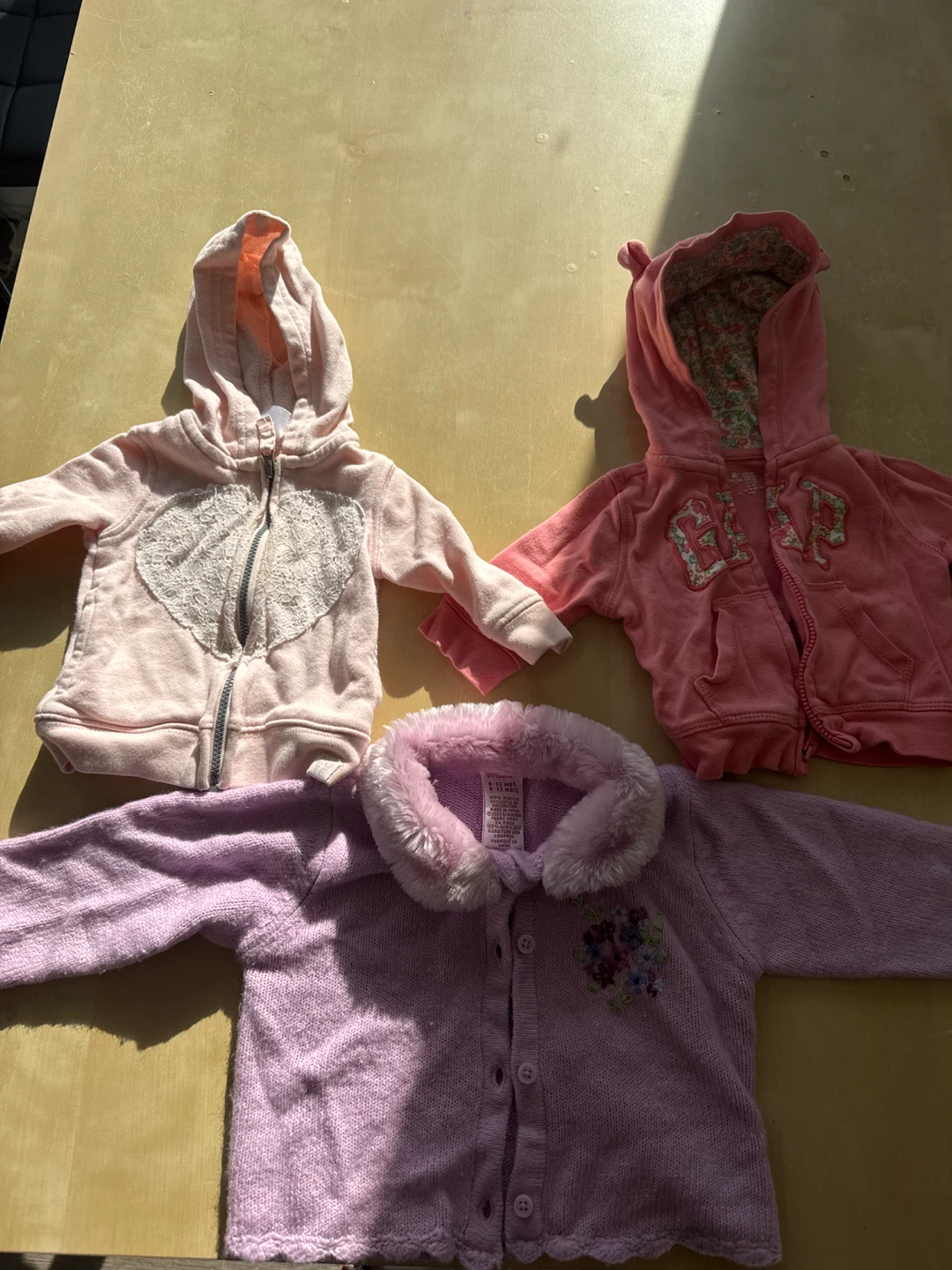 Bundle of Baby Girl Hoodies: Gap, Carter's, Gymboree