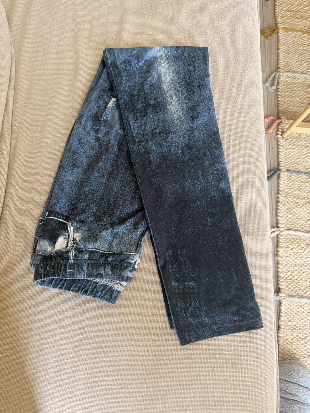 Blue Denim Print Leggings - photo 4
