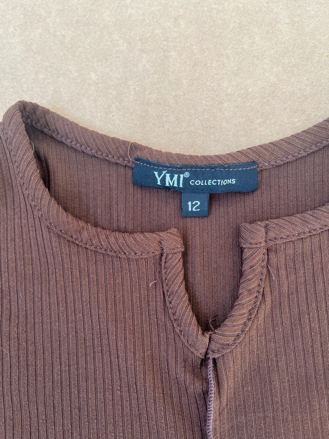 YMI Collections Brown Ribbed Crop Top Size 12 - photo 5