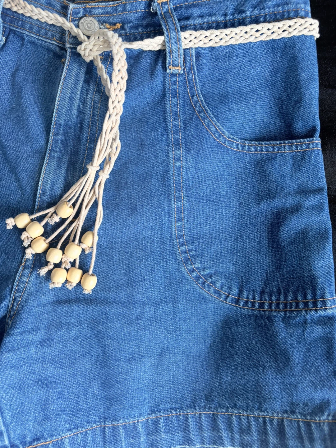 CityLine Denim Shorts with Beaded Belt - photo 4