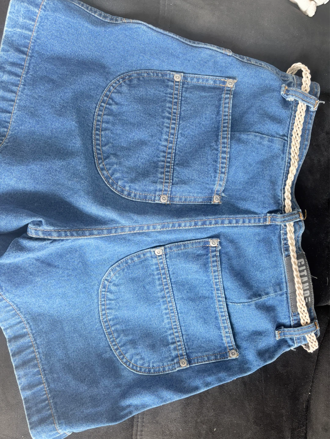 CityLine Denim Shorts with Beaded Belt - photo 3