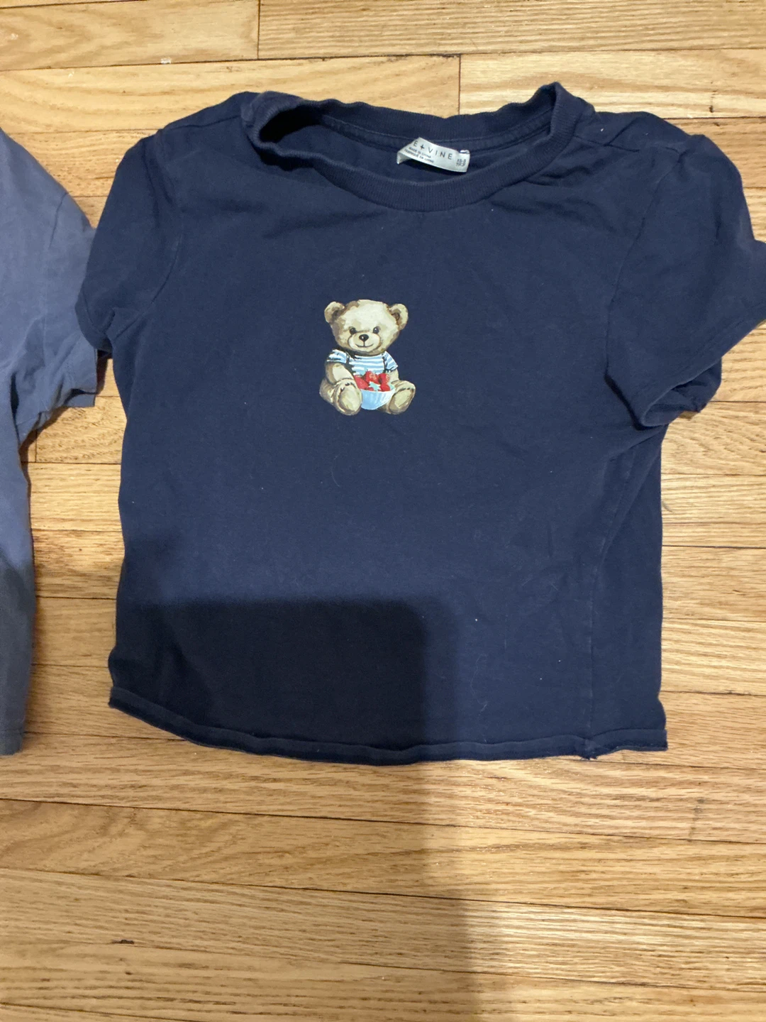Navy Blue T-Shirt with Teddy Bear Graphic