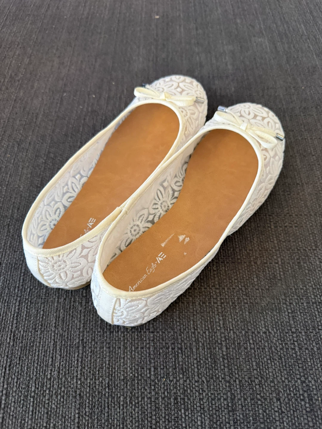 American Eagle White Lace Ballet Flats - photo 3