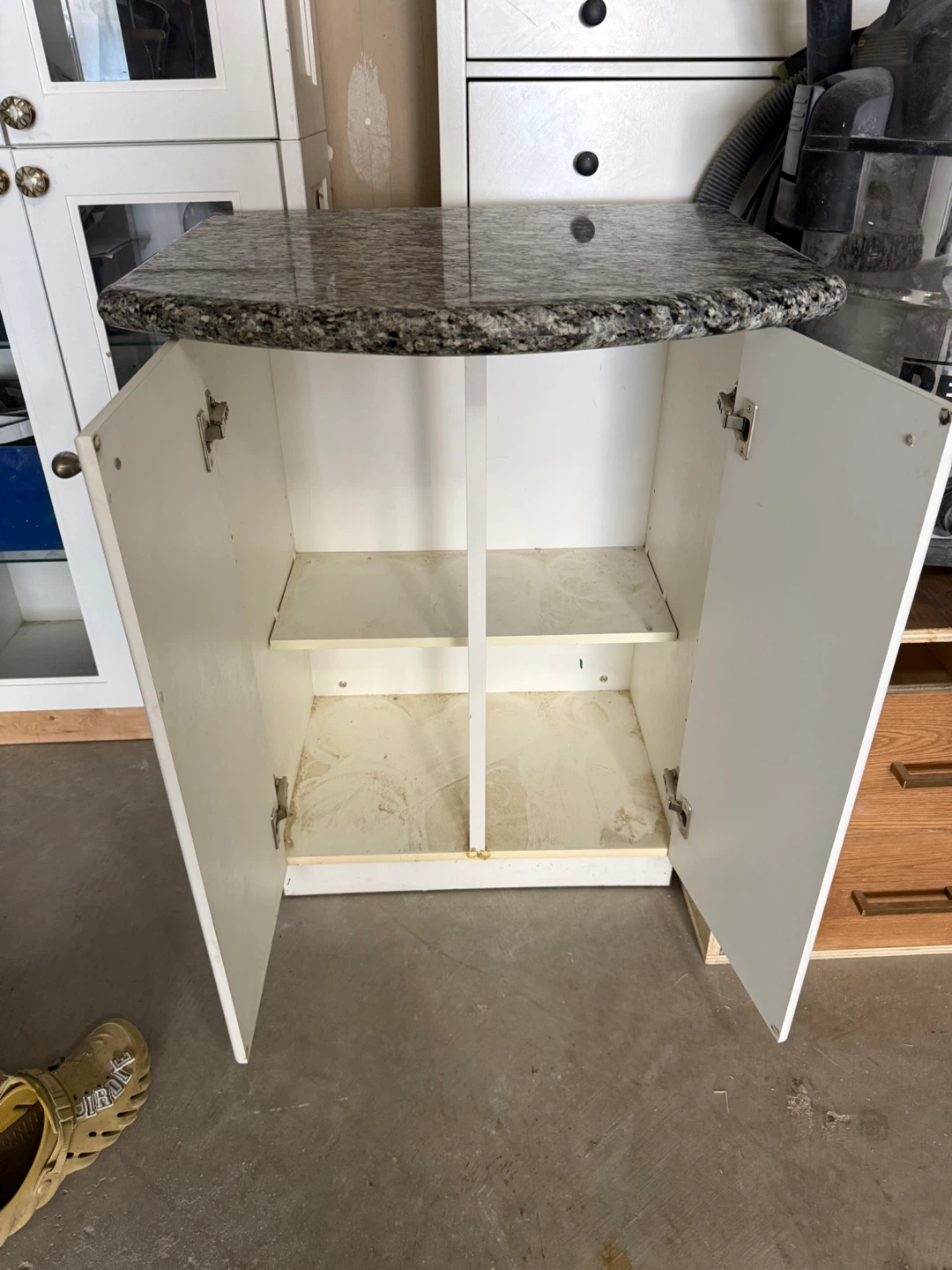 White Cabinet with Granite Top 28" x 23.5" x 37" - photo 2