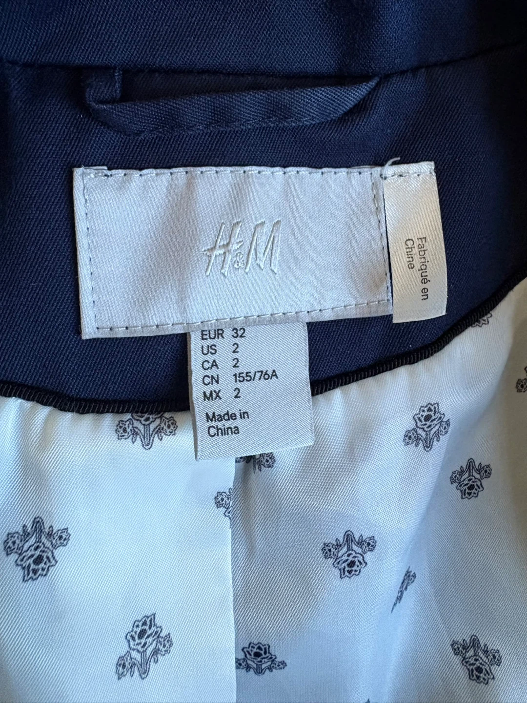 H&M Navy blue trench coat - photo 3