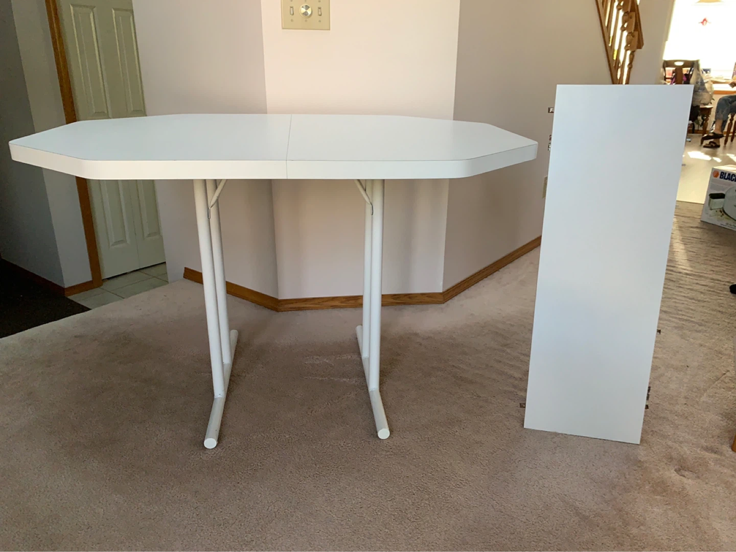 White Octagonal Dining Table Set with 6 Chairs - photo 3