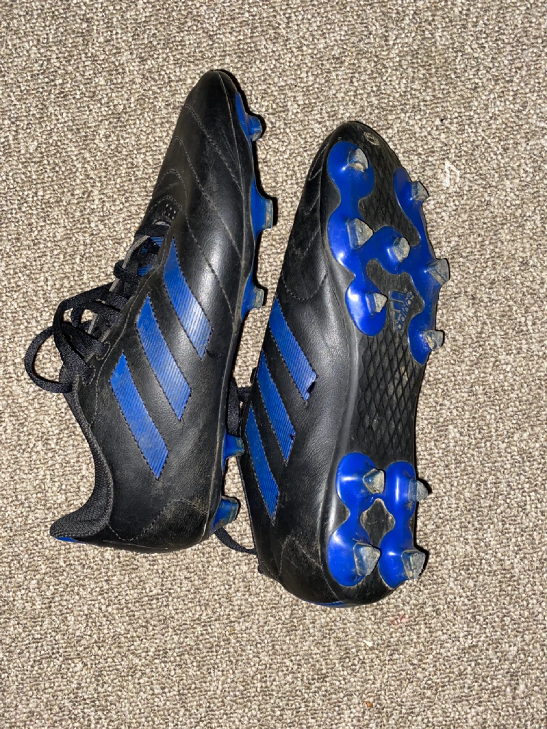 Adidas Black & Blue Soccer Cleats