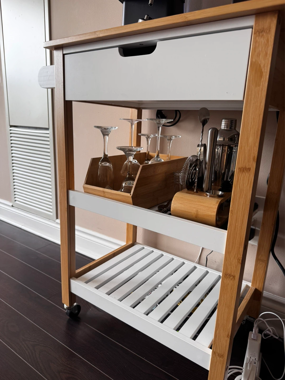 Movable 3 tiers kitchen island, movable cart - photo 2