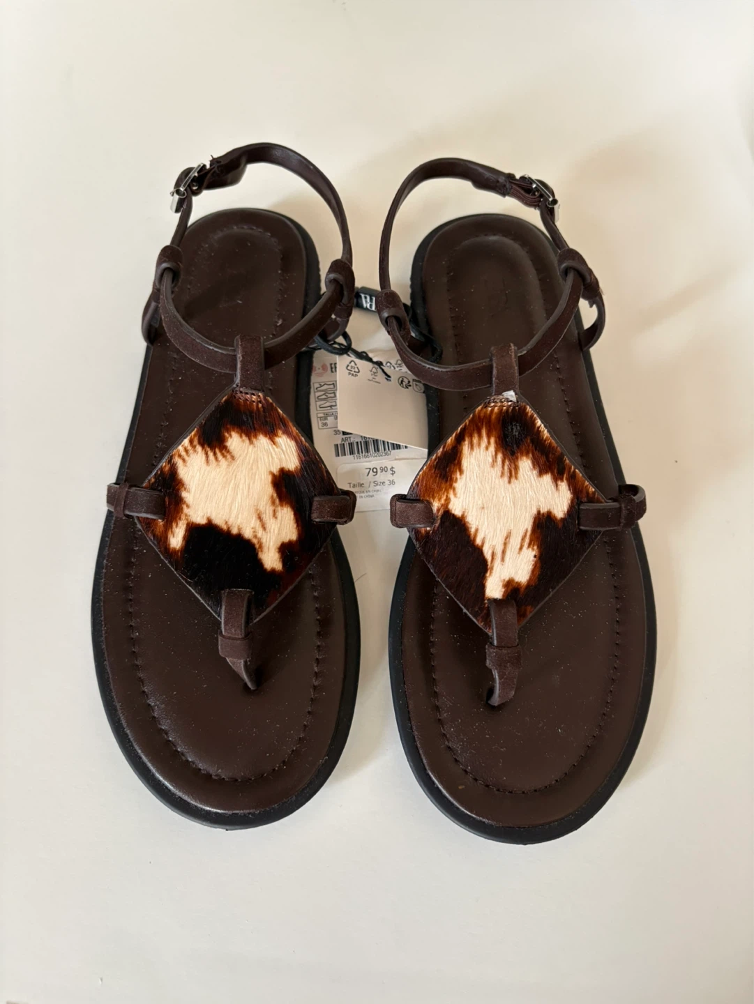 BNWT Zara Women's Animal Print Sandals