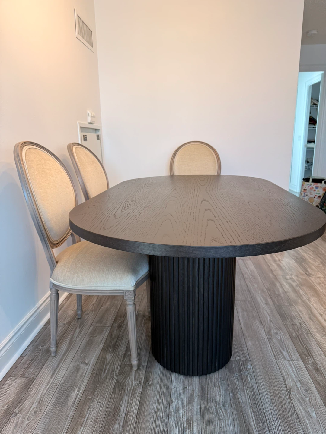 Rh Dining Table and 6 Italian Frame chair with velvet fabric