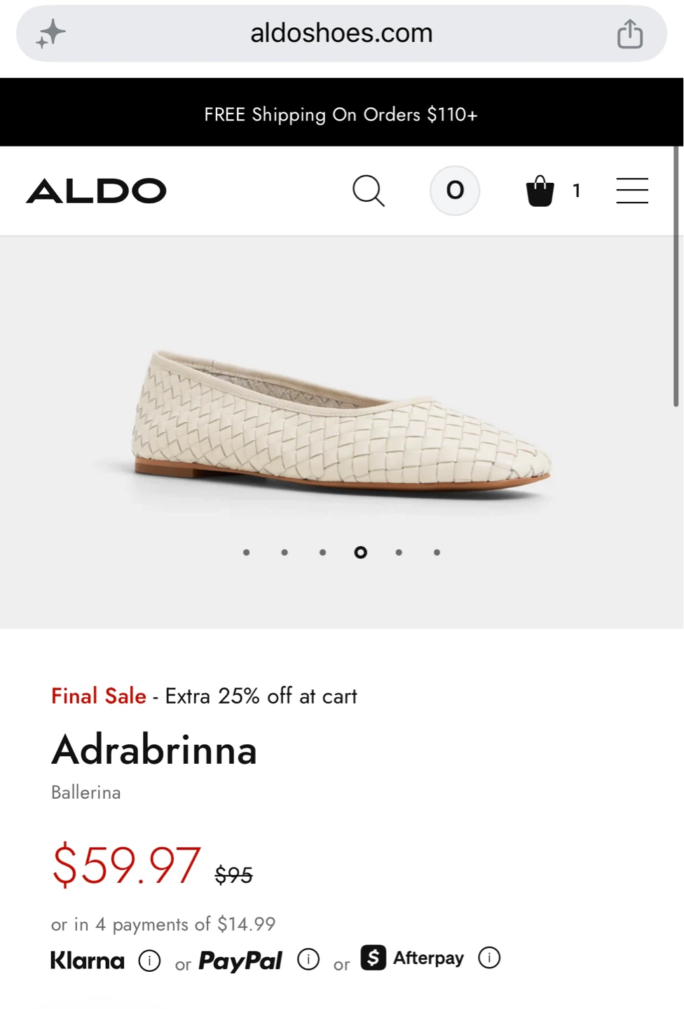 ALDO Adrabrinna Ballerina Flats - White