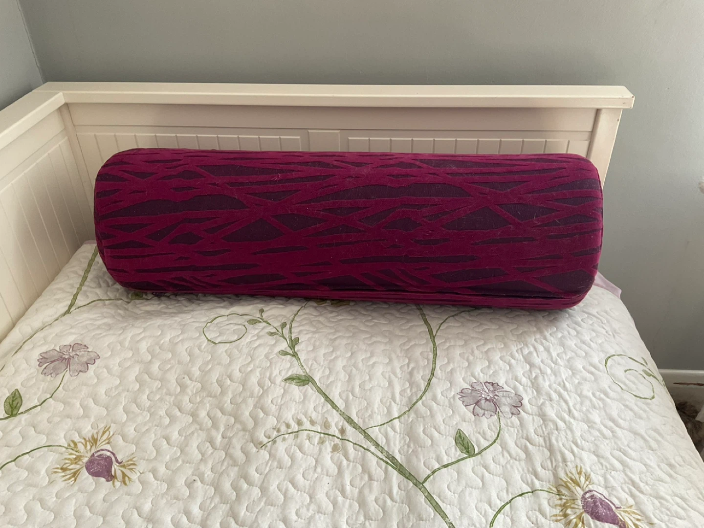 Cylindrical Bolster Pillow - Deep Purple Pattern