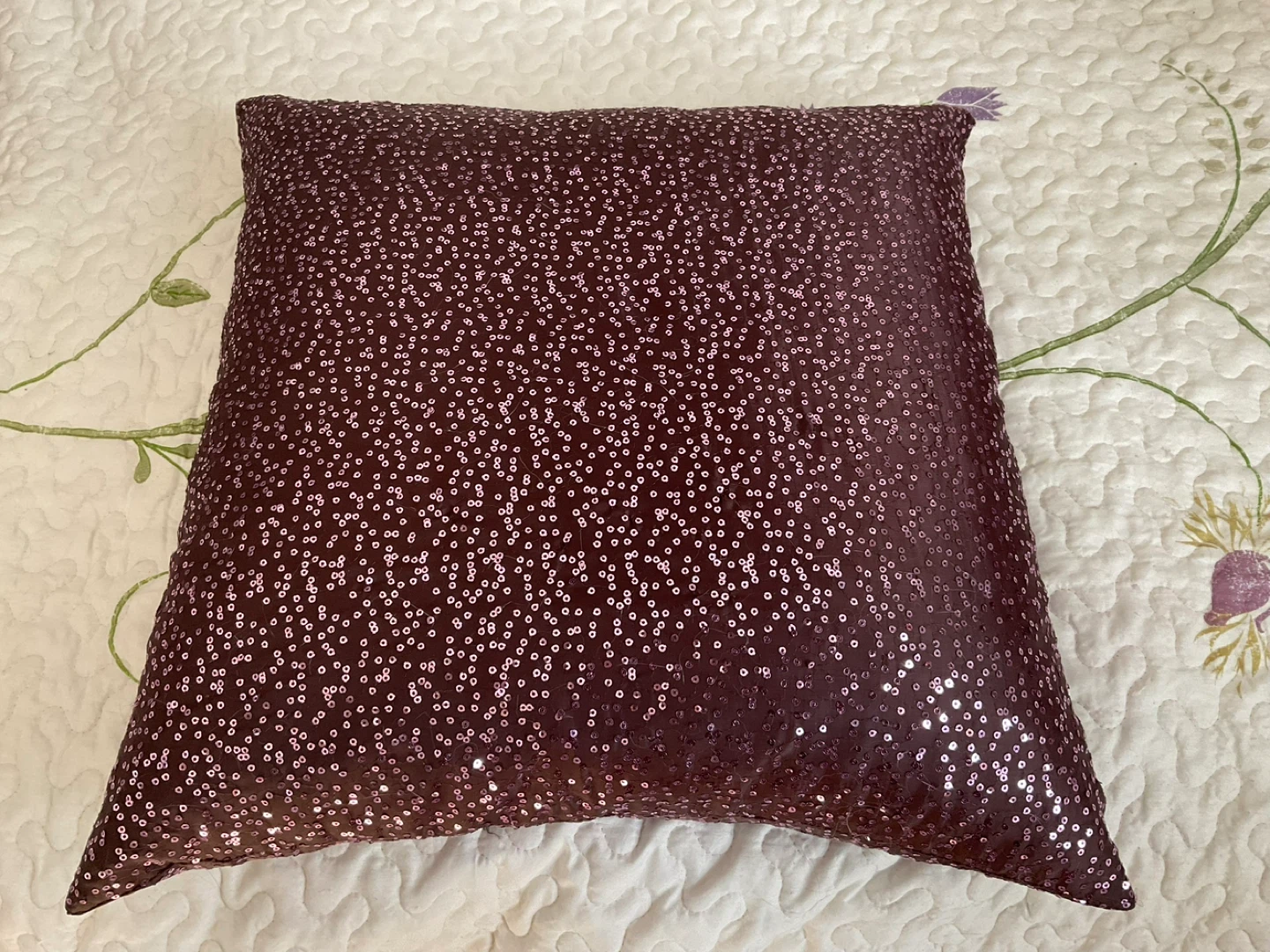 Purple Sequin Throw Pillow