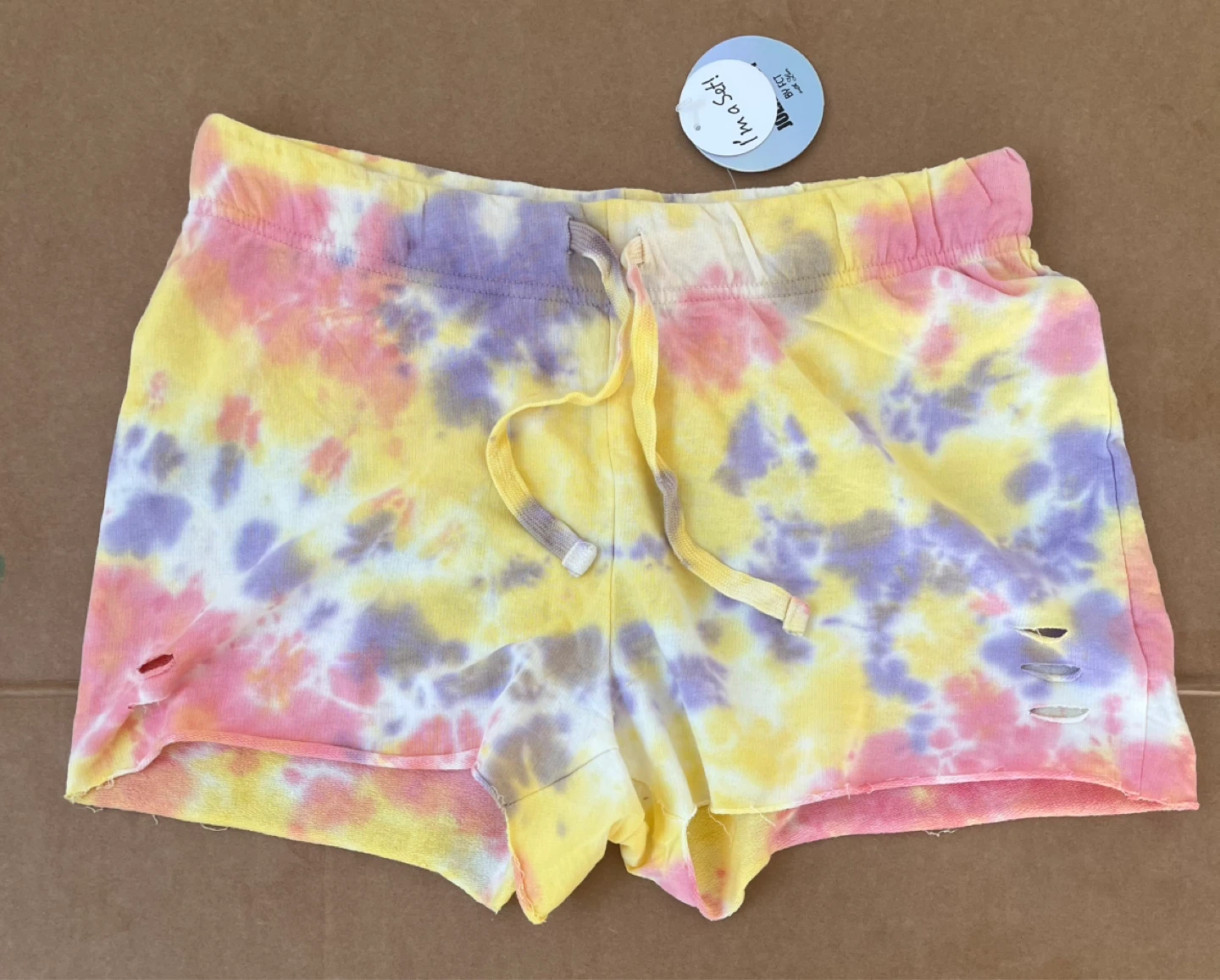 Jolie & Joy Tie Dye Distressed Lounge Shorts Medium