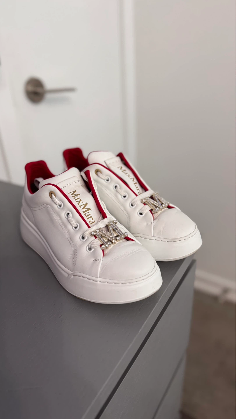 Max Mara White Leather Sneakers 6