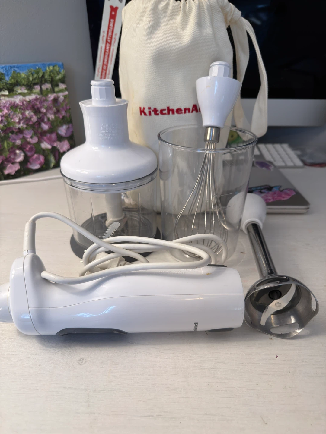KitchenAid Immersion Blender with Whisk and Chopper Attachment