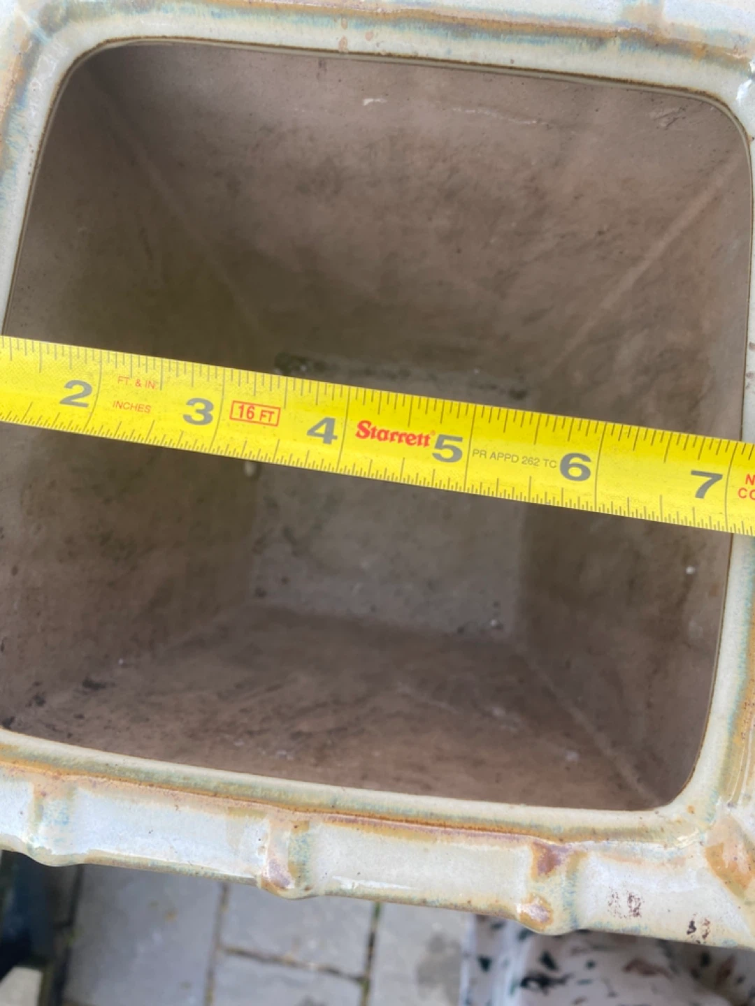Square Ceramic Planter Pot with Saucer - photo 2
