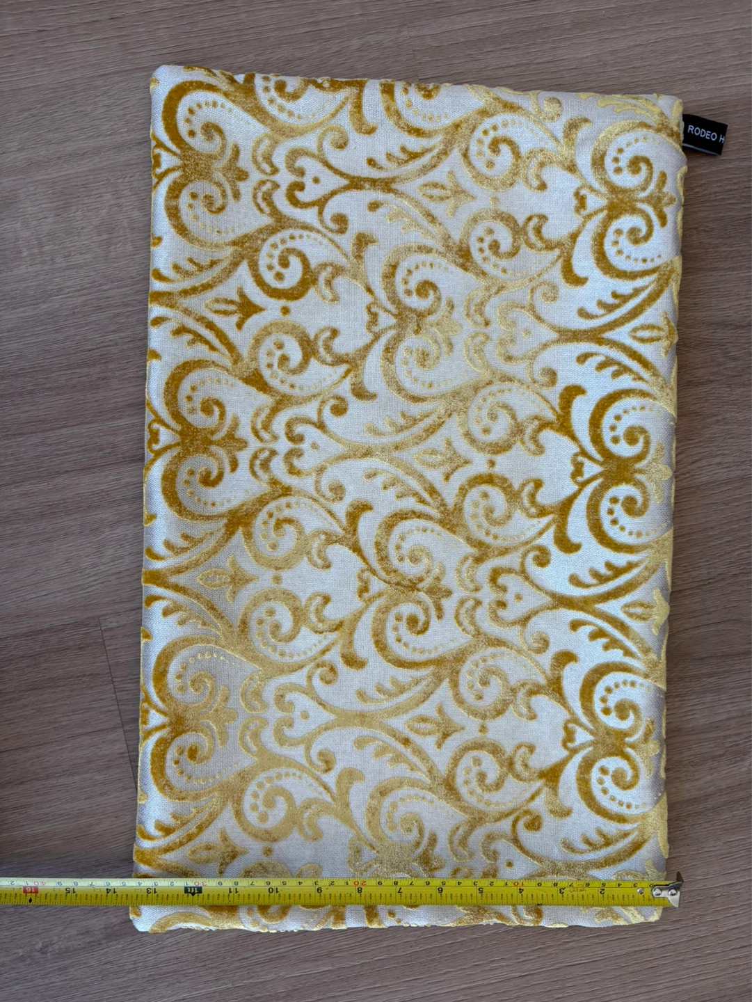 Velvet Cushion Cover with Gold Scroll Pattern - Rodeo Home - photo 3