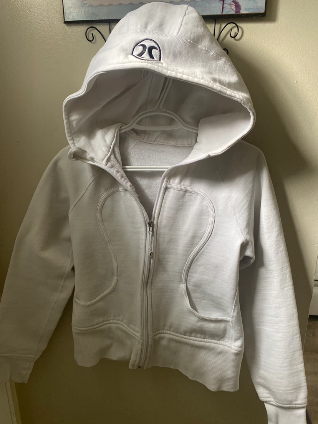 Lululemon White Full Zip Hoodie