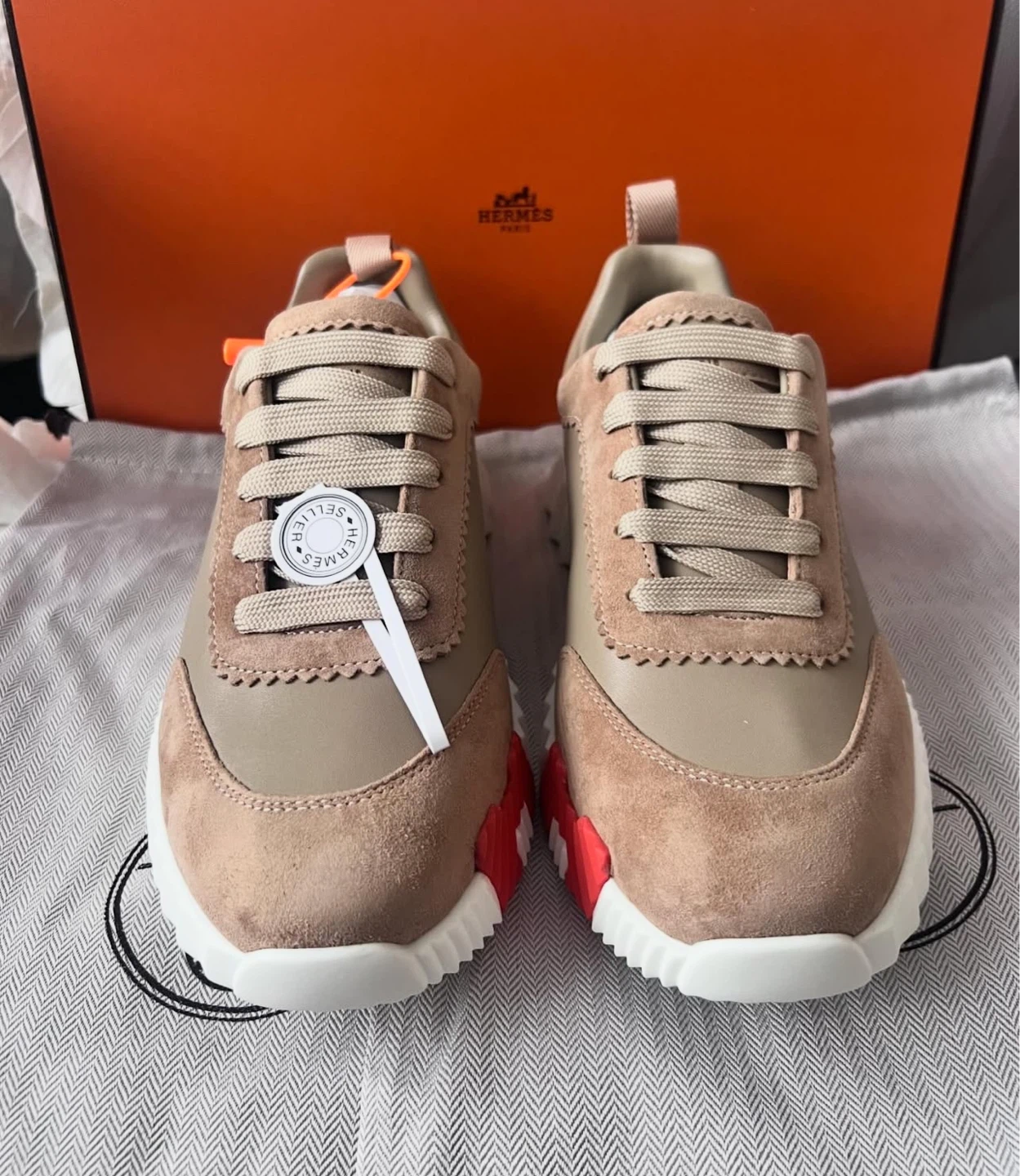 Hermès Sneakers - Beige Suede & Leather - photo 5