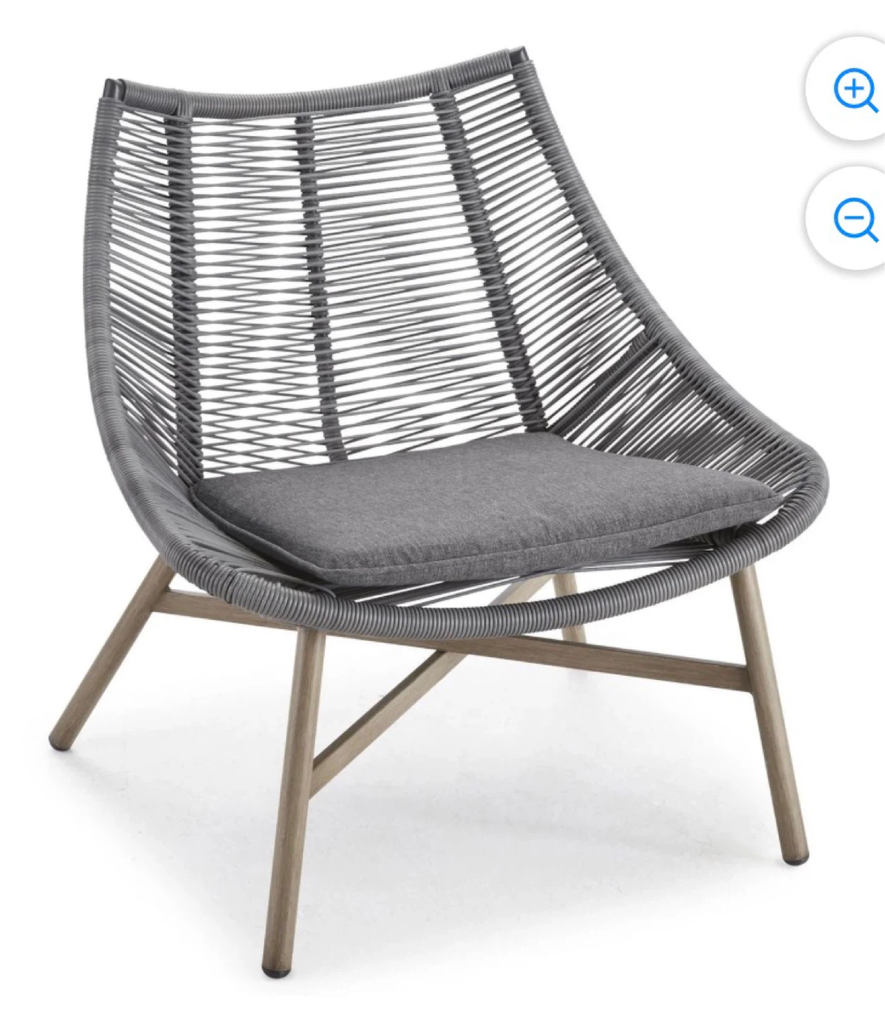 Grey Woven Patio Chair with Cushion - photo 3