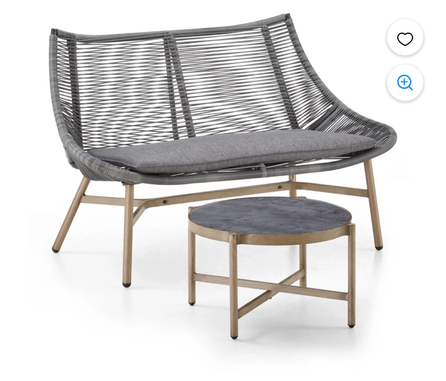 Grey Woven Patio Chair with Cushion - photo 2