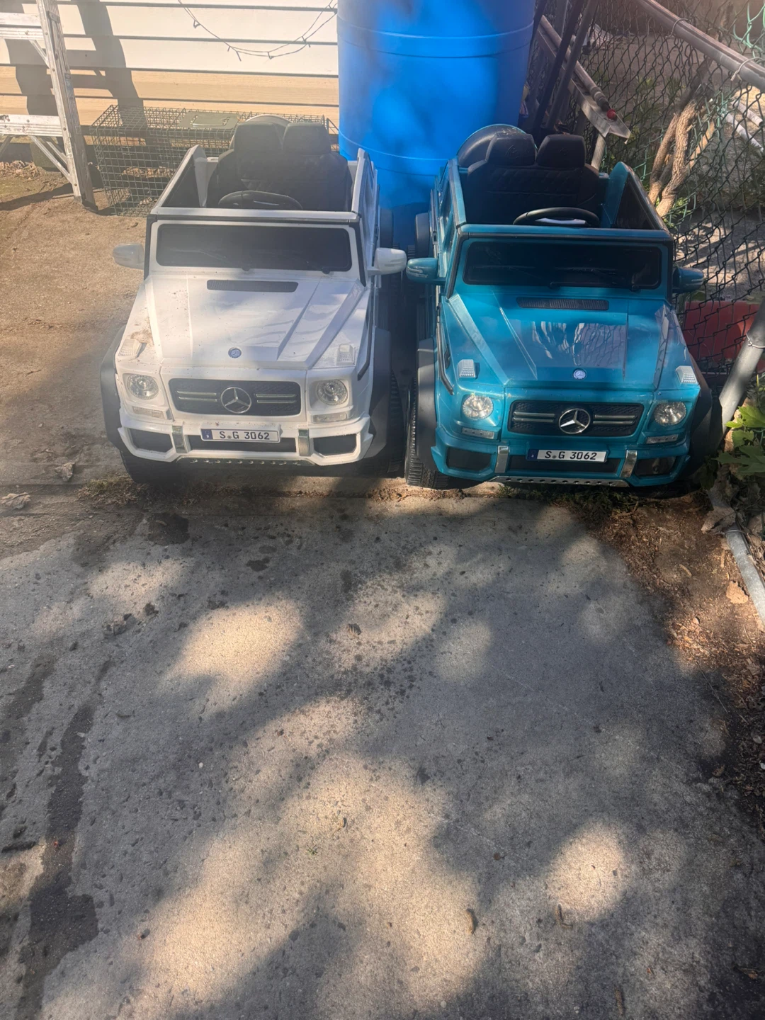 2 Mercedes Benz Ride-On Toy Cars - White & Blue