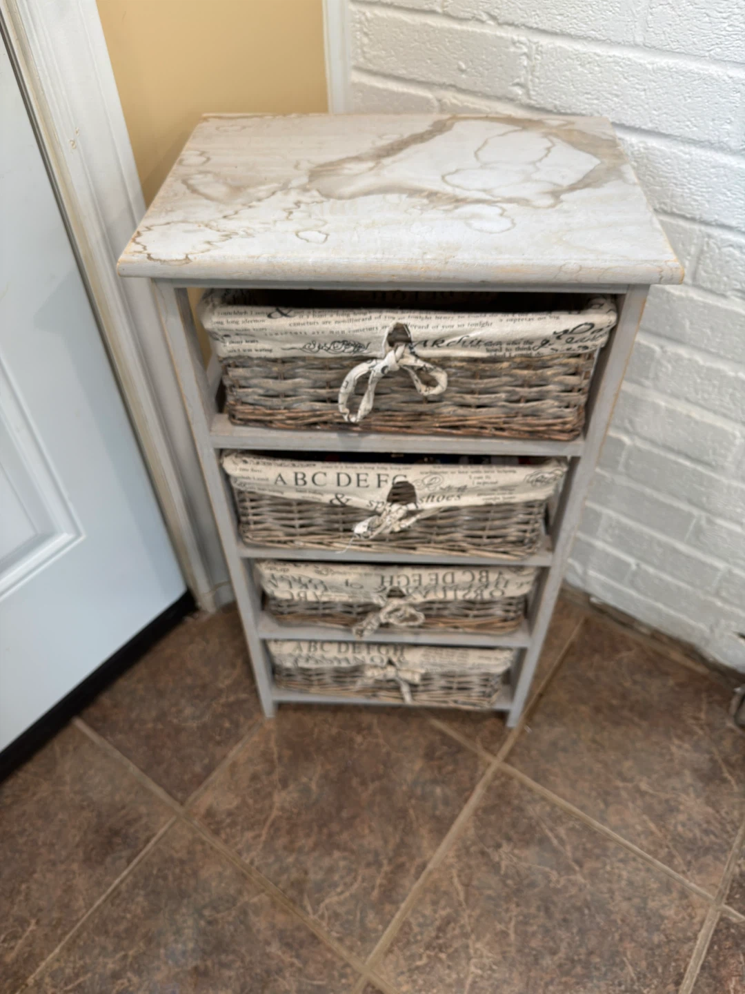 Grey Woven Basket Storage Unit