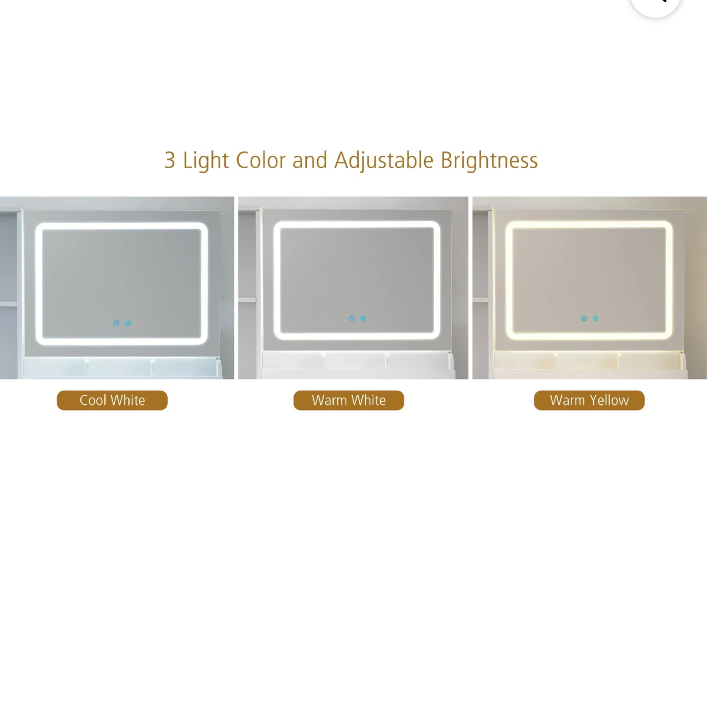 White Vanity Desk with LED Mirror - photo 3