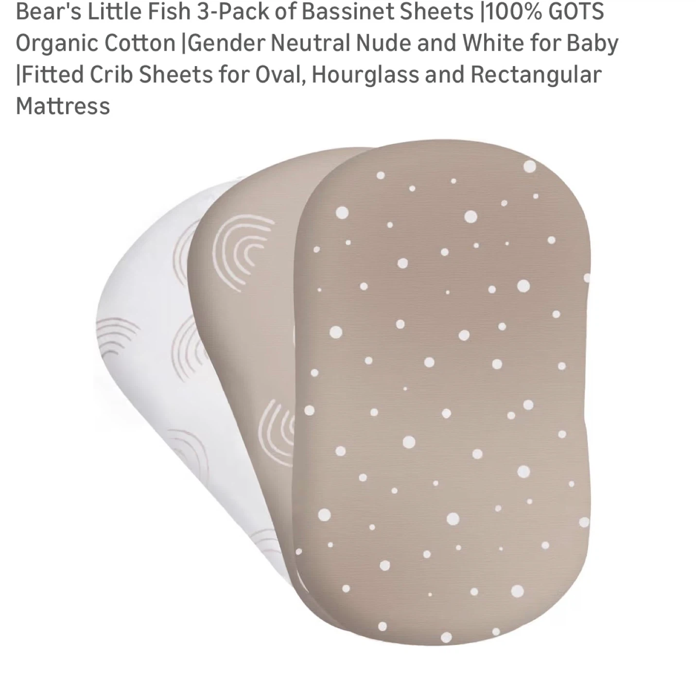 Bear's Little Fish 3-Pack Bassinet Sheets - GOTS Organic Cotton
