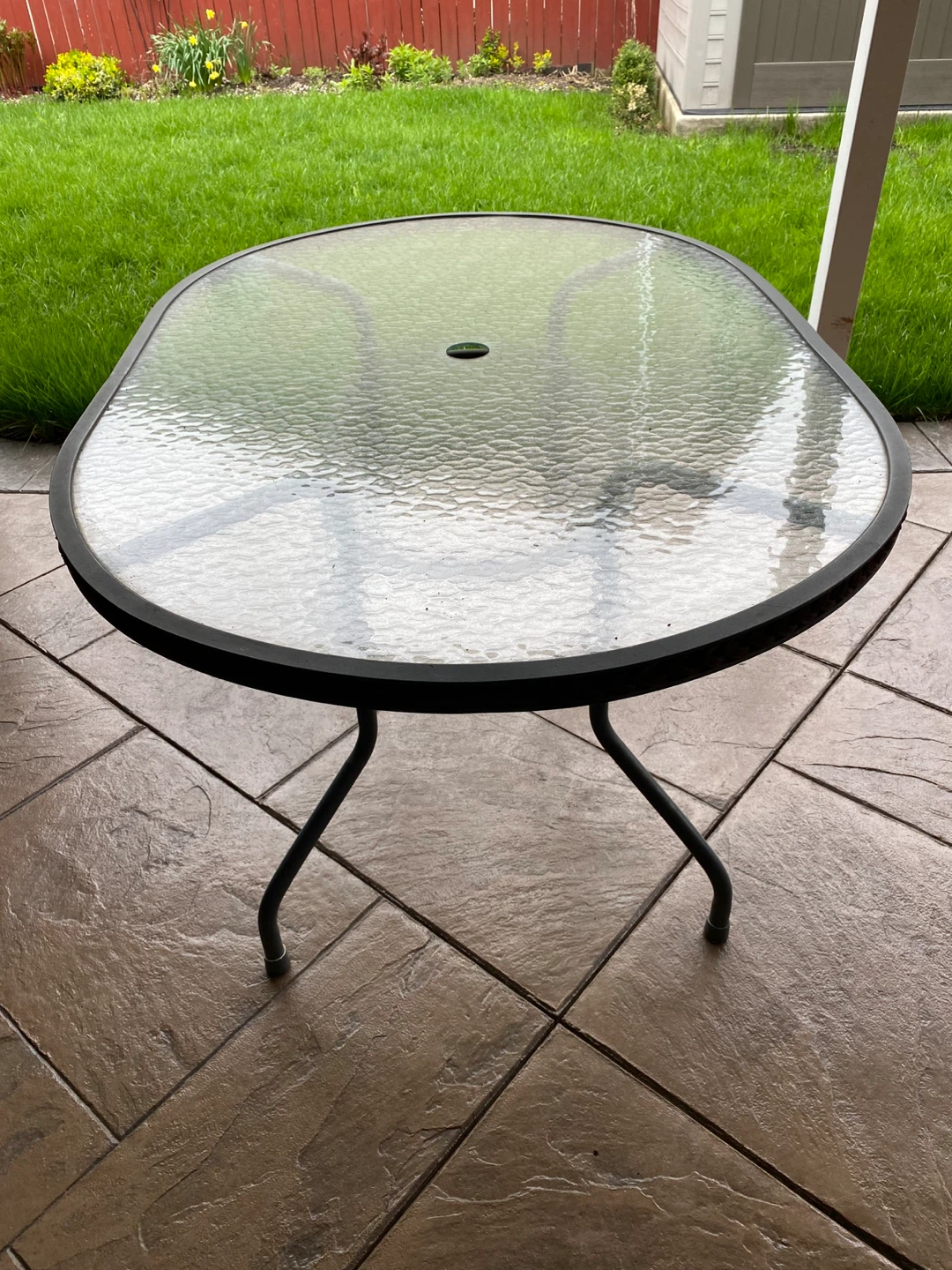 Oval Glass Patio Table