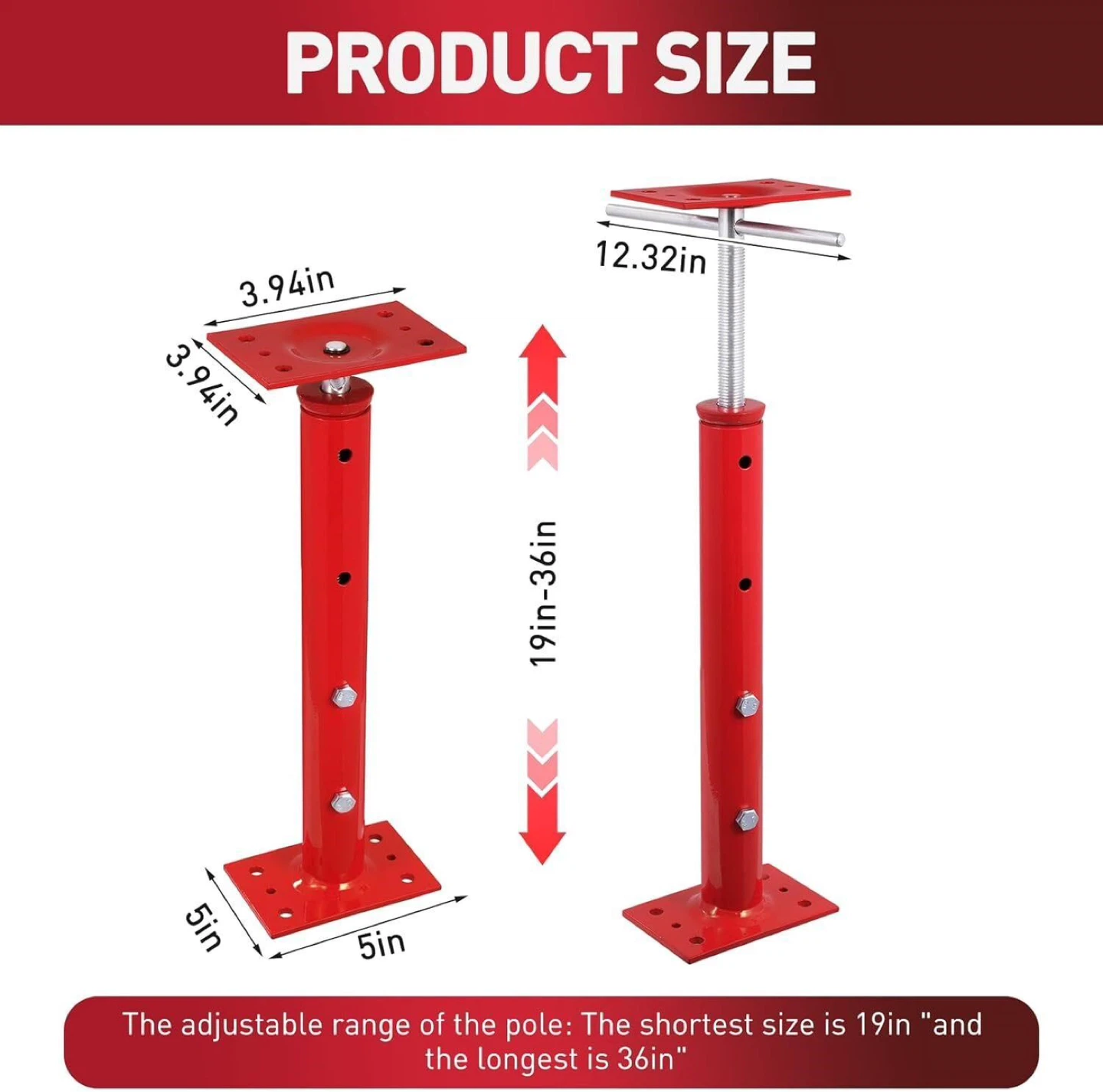 Red Adjustable Support Posts - Set of 4 - photo 3