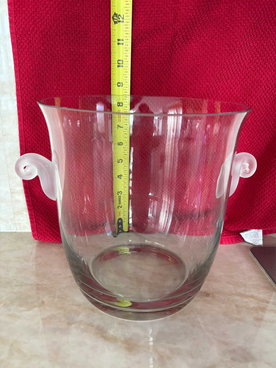 Large Crystal Ice Bucket with Swirl Handles - photo 2