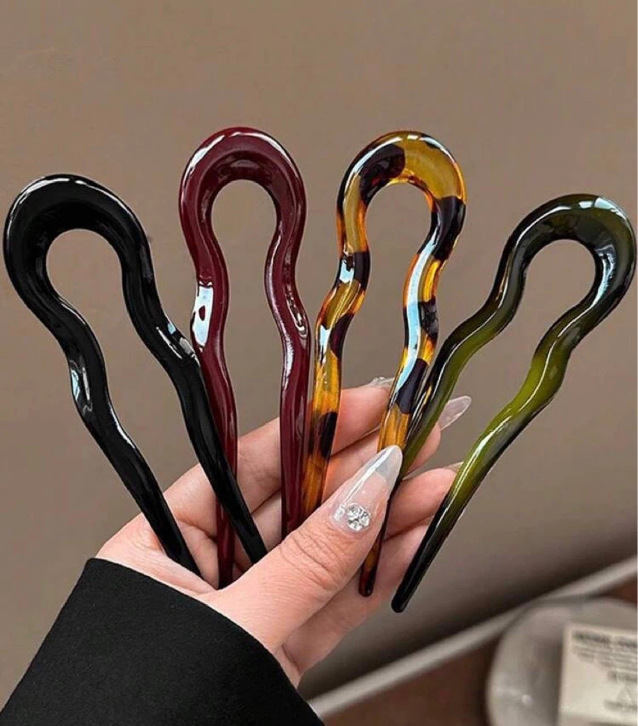 U-shaped hair stick bun pin — set of 4 - photo 3