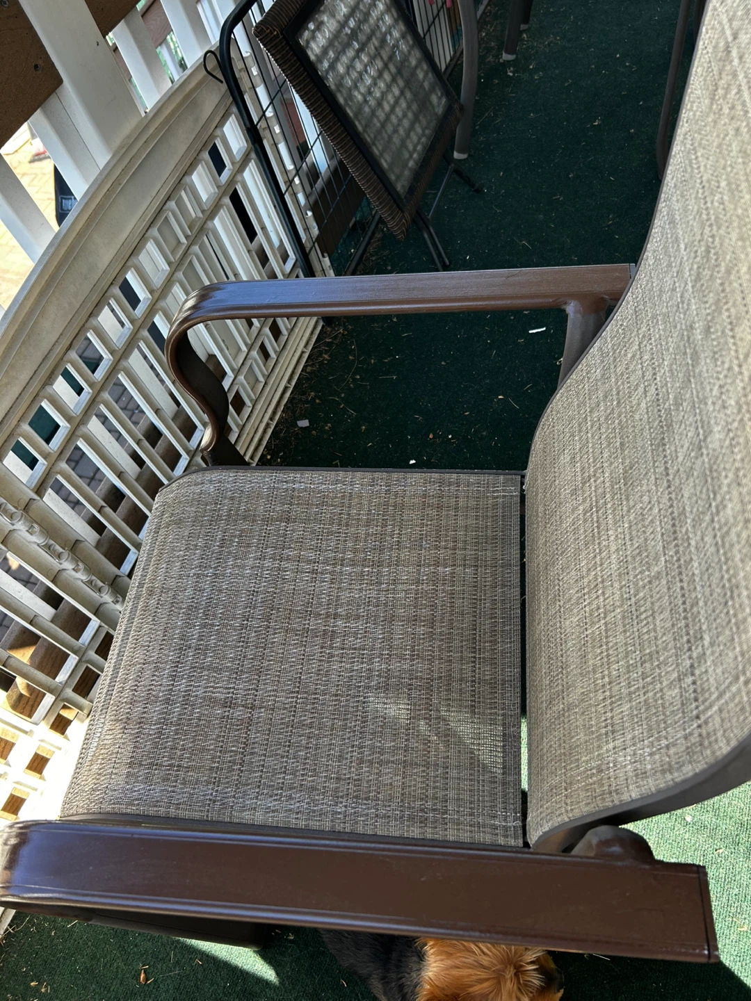 5 Piece Patio Set – Ceramic Tile Top Table + 5 Sling Chairs - photo 5