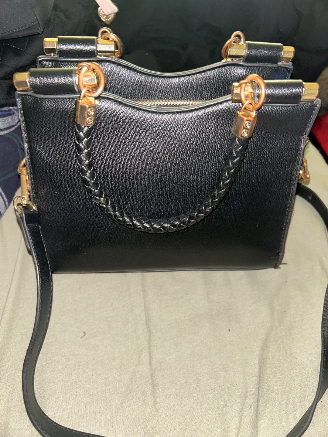 Bebe Black Textured Handbag - photo 2