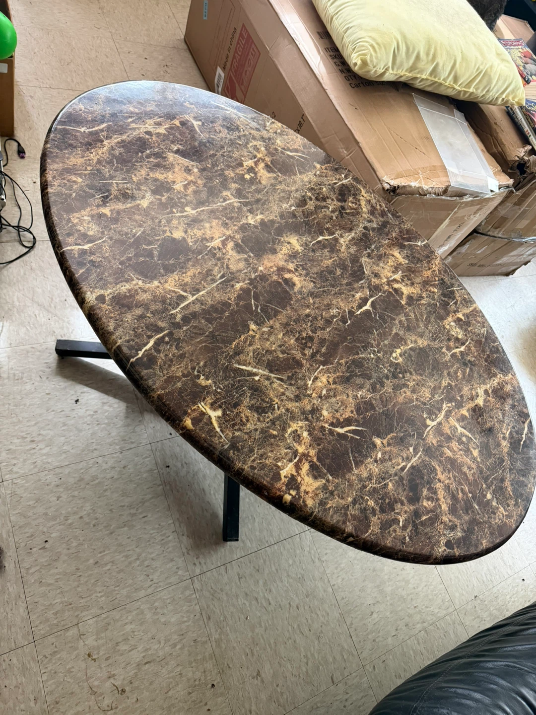 Marble Top Accent Table + Two Side Tables