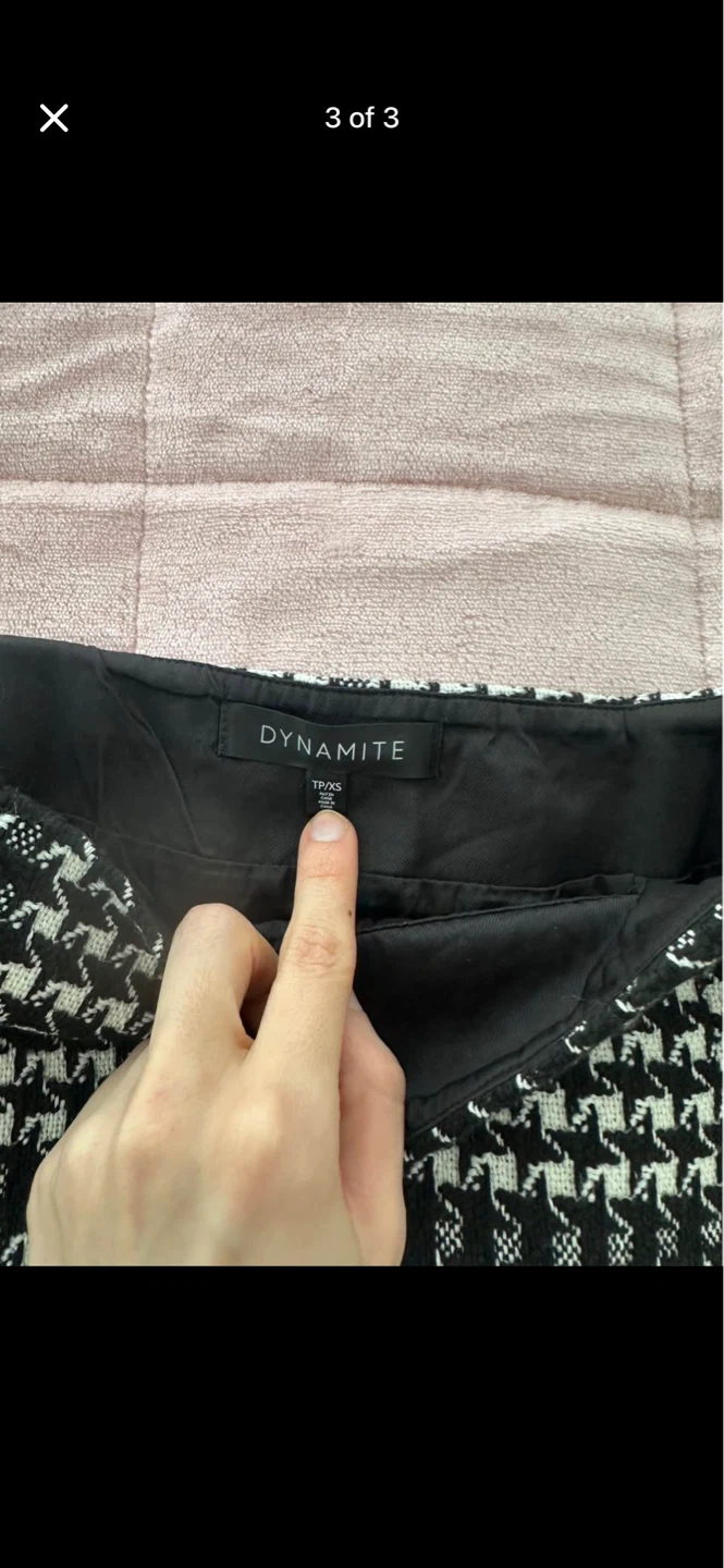 Dynamite Houndstooth Mini Skirt Size s - photo 3