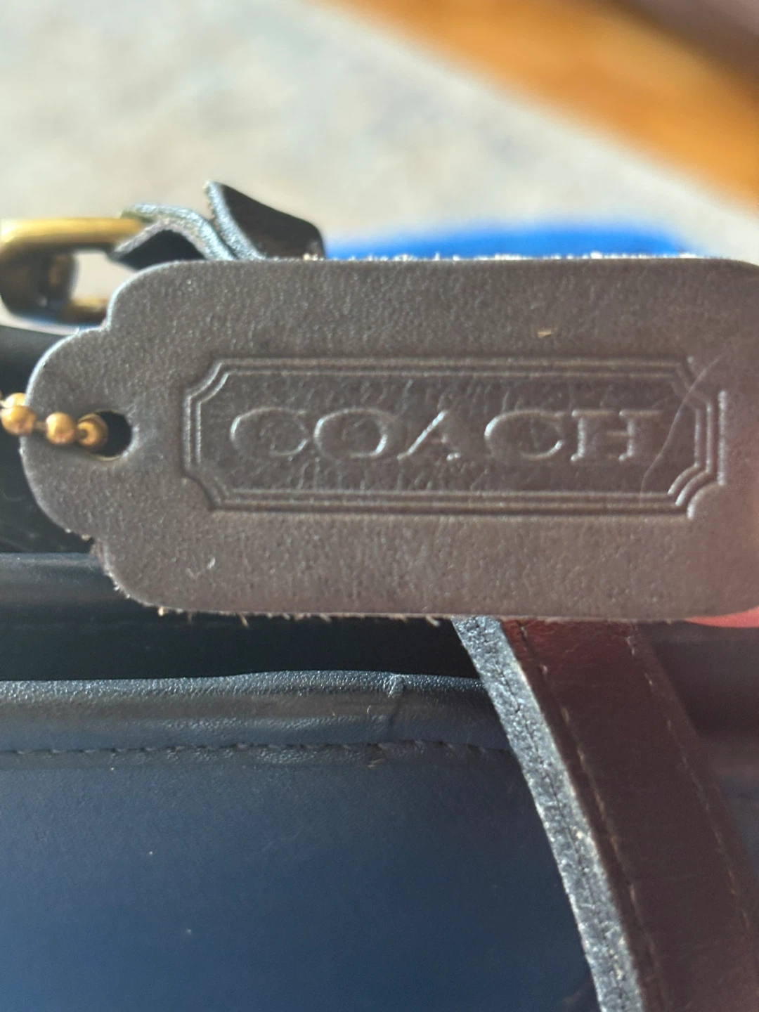 Vintage Coach # 5130 navy leather brass hard wear - photo 3