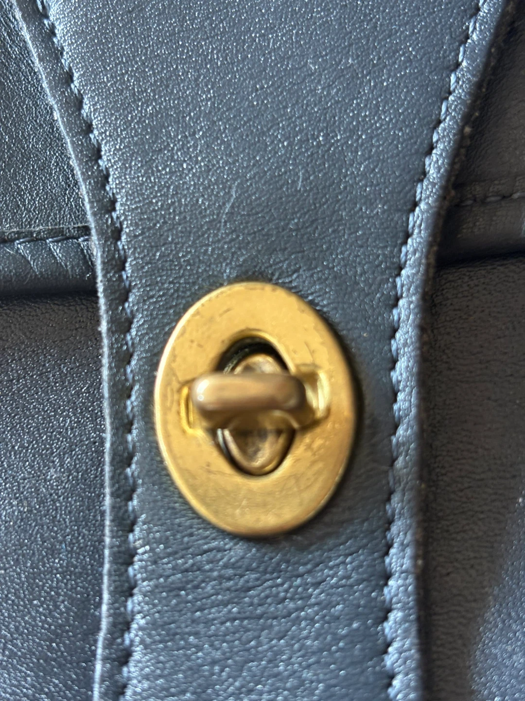 Vintage Coach # 5130 navy leather brass hard wear - photo 4