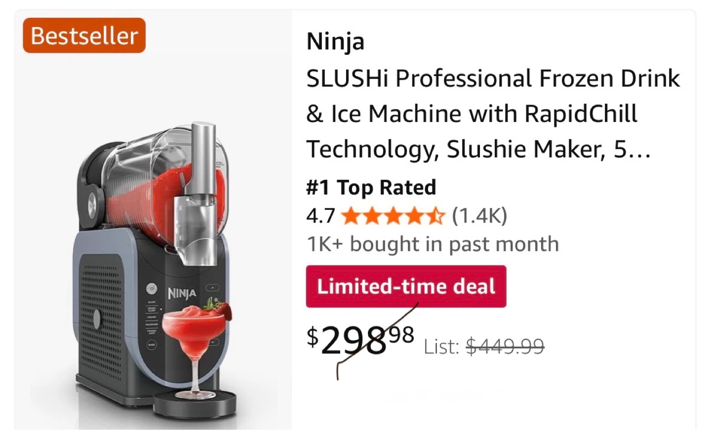 New Ninja SLUSHi Professional Drink Machine FS301 Black - photo 2