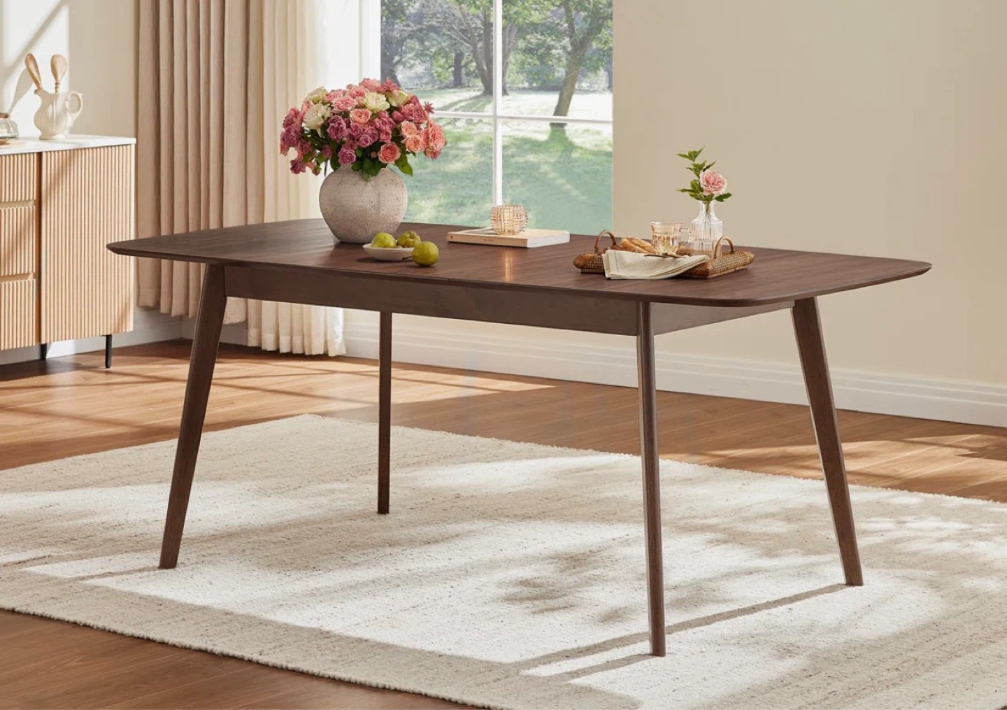 Extendable Dining Table - Dark Brown - photo 4
