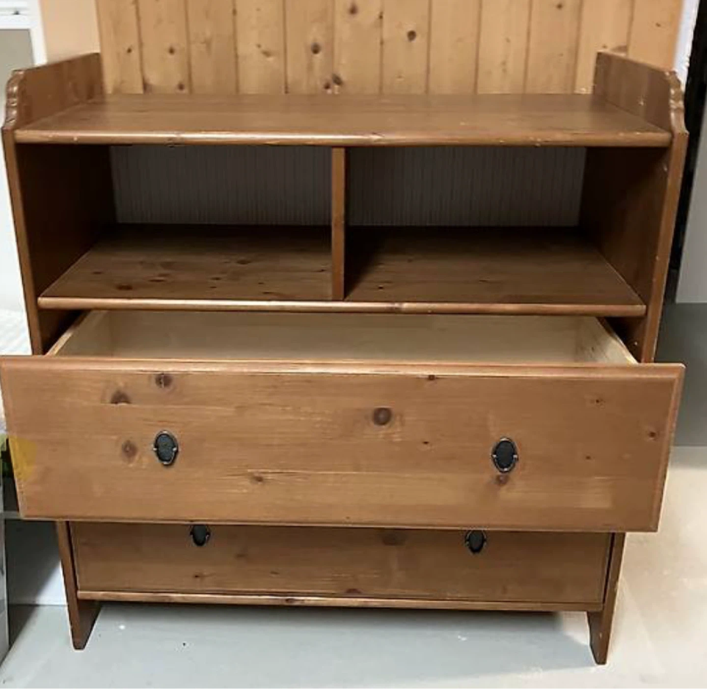 Wooden Dresser with 2 Drawers and Shelves - photo 3