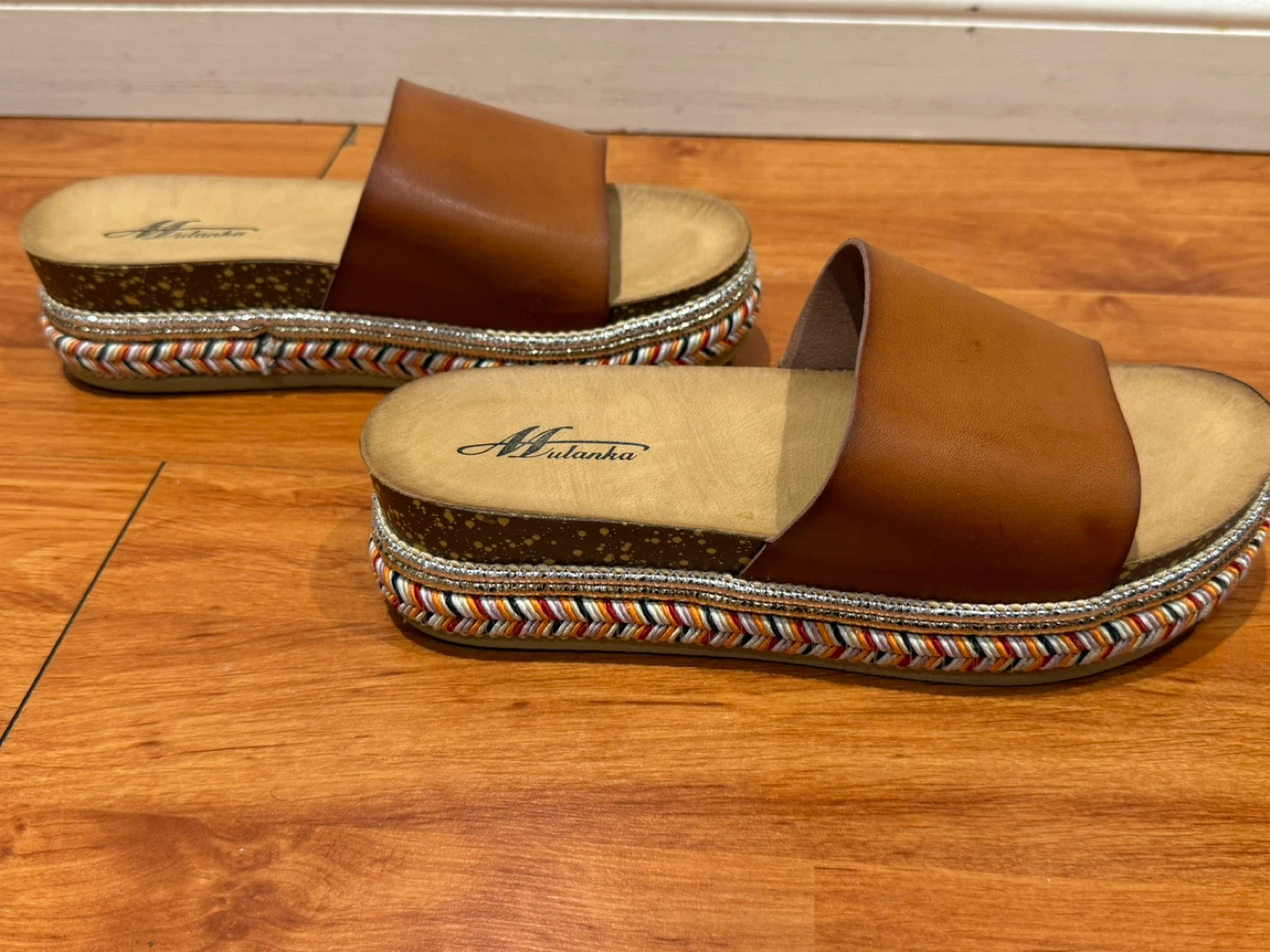 Women's Brown Wedge Sandals - photo 4