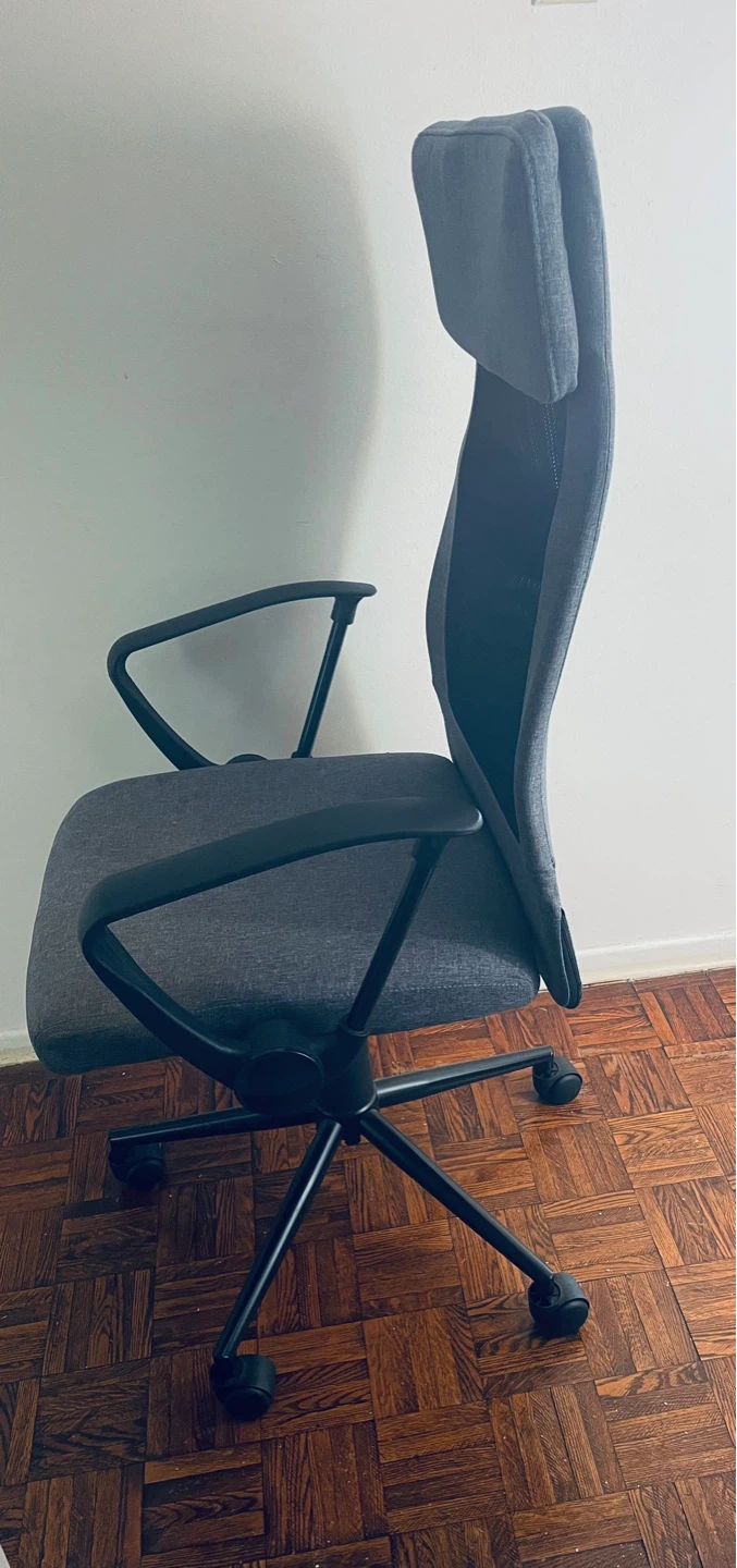 Grey Office Chair with Headrest - photo 2