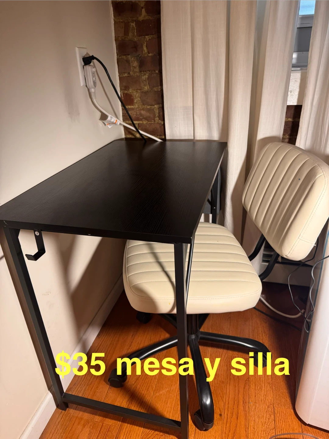 Black Desk and Chair Set
