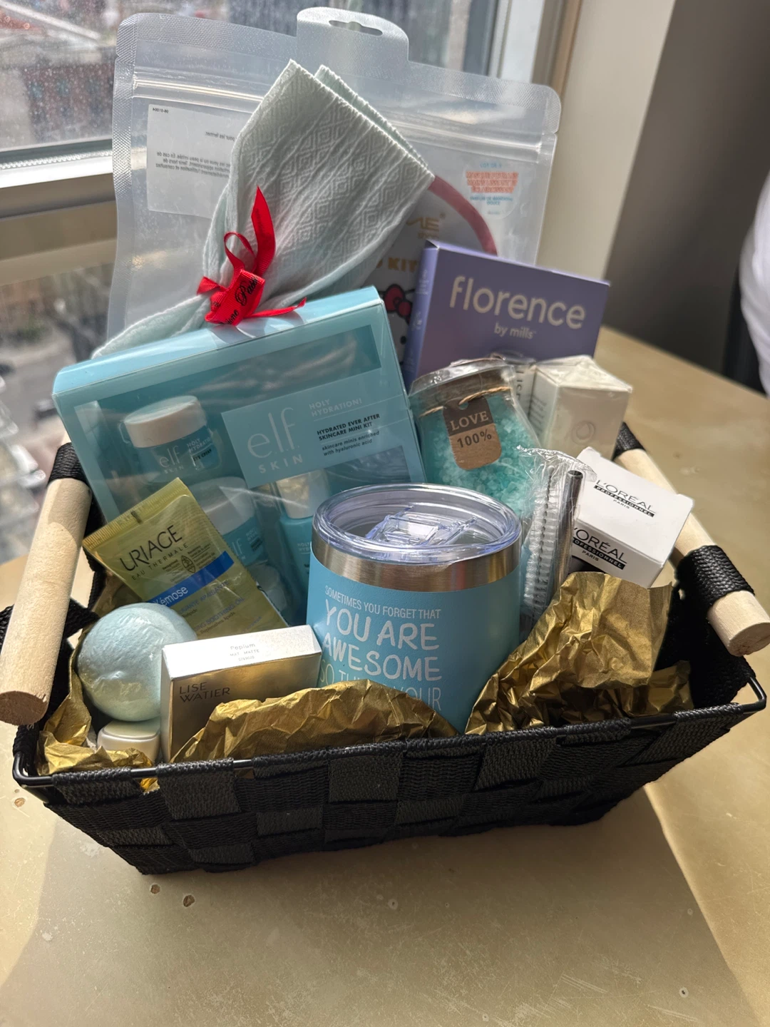 Self-Care Gift Basket with,, and Uriage