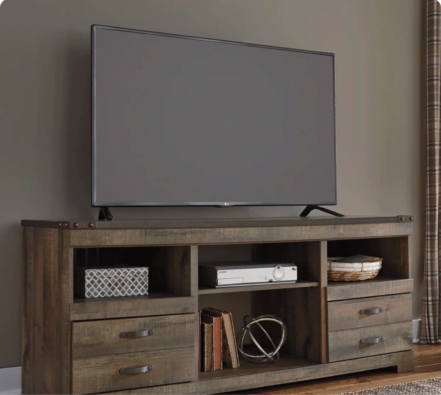 Ashley reclaimed wood entertainment unit - photo 2